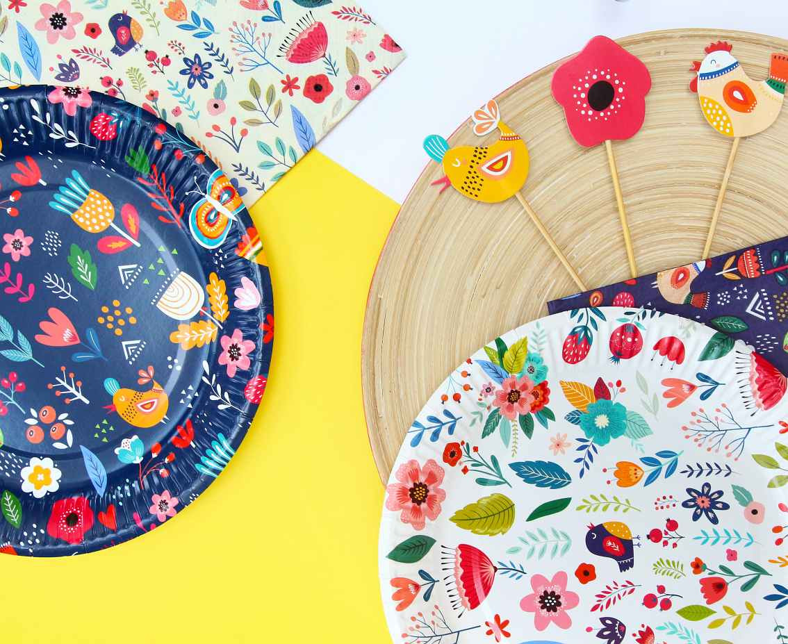 Paper plates Summer collection - Have fun (light), 18 cm/ 6 pcs. EOL